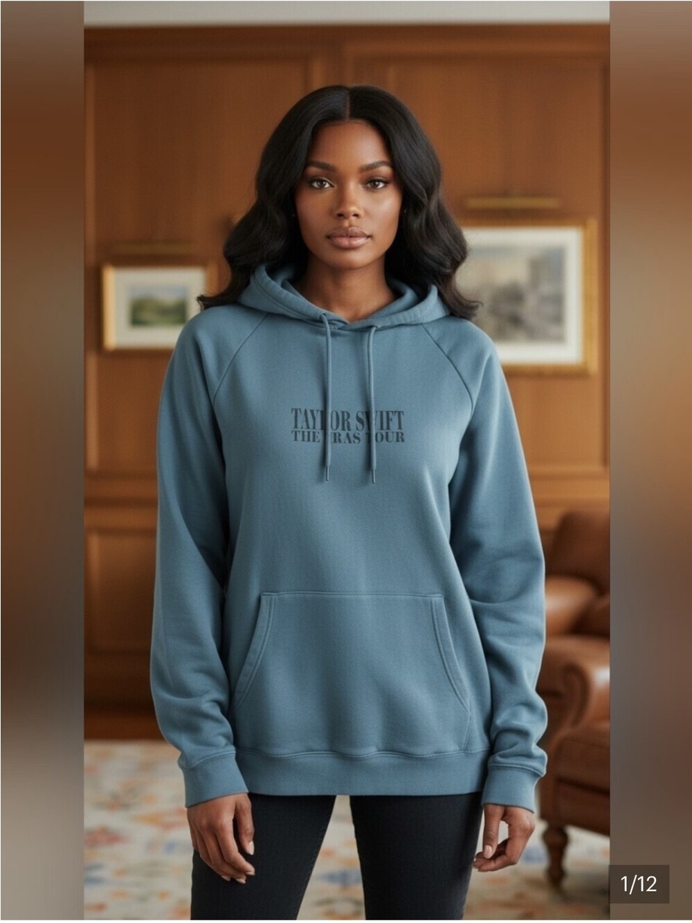 TAYLOR SWIFT Eras Tour II Official Merch Blue Hoodie Sweatshirt, 3XL